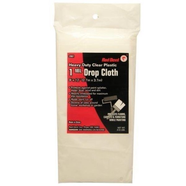 Red Devil Red Devil 630-3961 9 ft. x 12 ft. 1.0 mil. Plastic Drop Cloth 630-3961